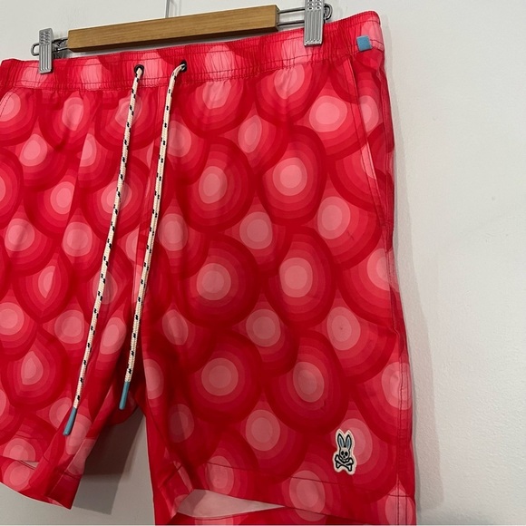 Psycho Bunny Red Spirals Classic Swim Shorts Large - Picture 3 of 11